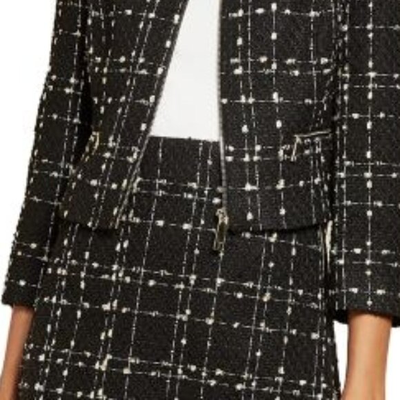 TED BAKER CHARRA METALLIC TWEED BOUCLE JACKET + Matching Skirt Set - Picture 5 of 16